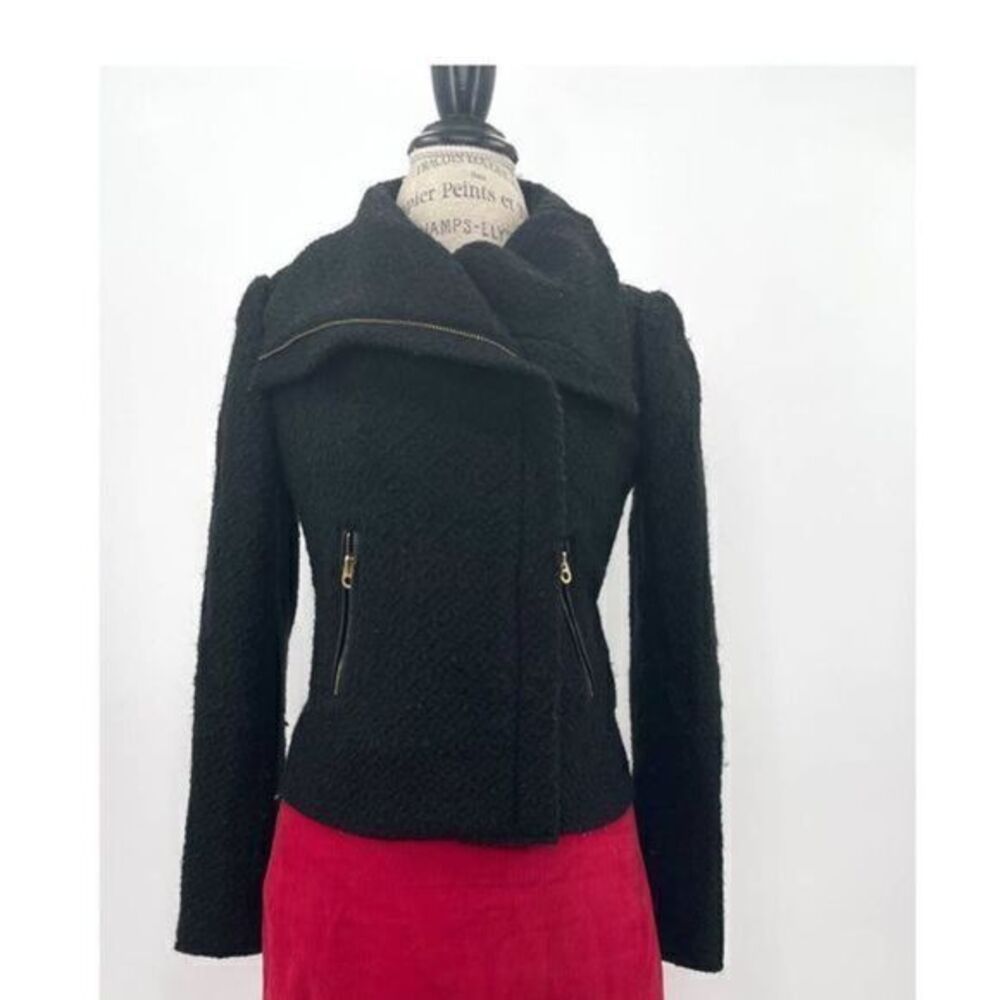 JUICY COUTURE EUC Black Wool Women's Coat Jacket MEDIUM